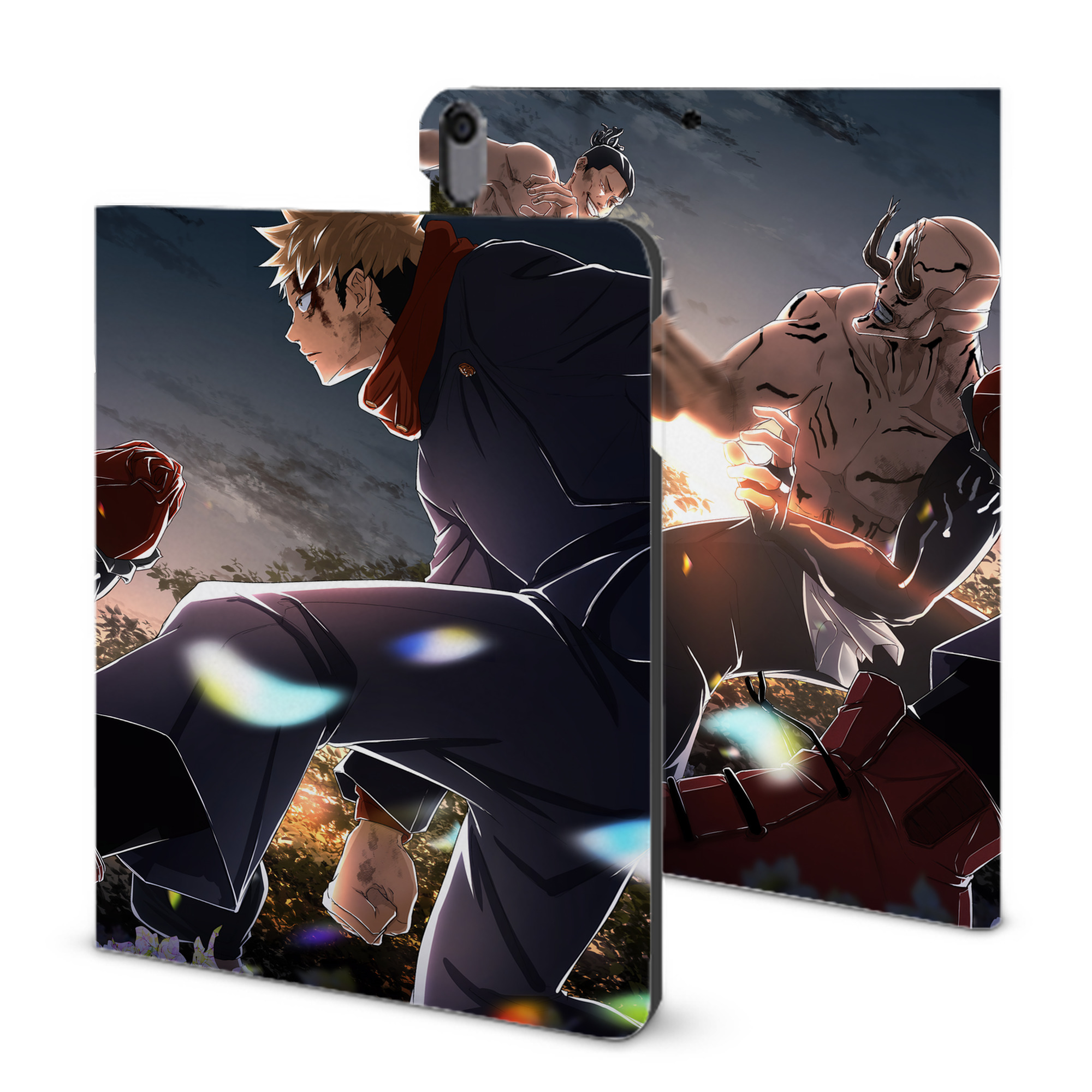 （画像用） 呪術廻戦 Jujutsu Kaisen IPad ケース ブック型 PUレザー TPU 耐衝撃 軽量 薄型 ペン収納なし 全面保護 IPad 各モデル対応